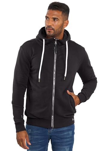 ALESSANDRO SALVARINI Herren Sweatjacke (S-3XL) mit Kapuze - Leicht, Atmungsaktiv, Kapuzenpullover mit Reißverschluss Männer - AS-296 Schwarz Small von ALESSANDRO SALVARINI