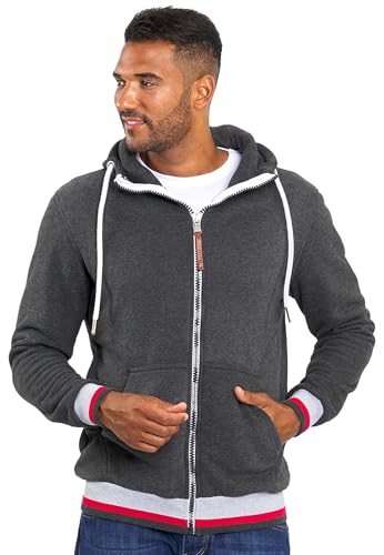 ALESSANDRO SALVARINI Herren Sweatjacke (S-3XL) mit Kapuze - Leicht, Atmungsaktiv, Kapuzenpullover mit Reißverschluss Männer - AS-310 DGrau Large von ALESSANDRO SALVARINI