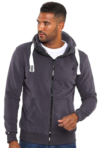 ALESSANDRO SALVARINI Herren Sweatjacke (S-3XL) mit Kapuze - Leicht, Atmungsaktiv, Kapuzenpullover mit Reißverschluss Männer - AS-314 Anthra XX-Large von ALESSANDRO SALVARINI