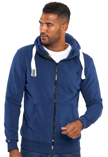 ALESSANDRO SALVARINI Herren Sweatjacke (S-3XL) mit Kapuze - Leicht, Atmungsaktiv, Kapuzenpullover mit Reißverschluss Männer - AS-314 Blau Small von ALESSANDRO SALVARINI