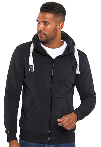 ALESSANDRO SALVARINI Herren Sweatjacke (S-3XL) mit Kapuze - Leicht, Atmungsaktiv, Kapuzenpullover mit Reißverschluss Männer - AS-314 Schwarz Large von ALESSANDRO SALVARINI