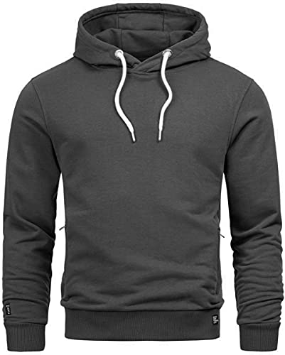 ALESSANDRO SALVARINI Herren Sweatjacke Kapuzenpullover Kapuze Hoodie Sweater Pulli AS193 [AS-193-Anthrazit-Gr.XL] von ALESSANDRO SALVARINI