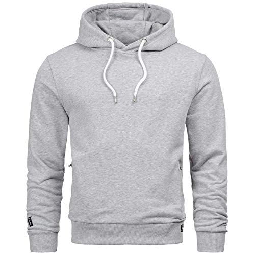 ALESSANDRO SALVARINI Herren Sweatjacke Kapuzenpullover Kapuze Hoodie Sweater Pulli AS193 [AS-193-Hellgrau-Gr.XXL] von ALESSANDRO SALVARINI