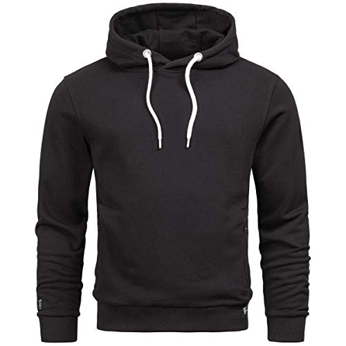 ALESSANDRO SALVARINI Herren Sweatjacke Kapuzenpullover Kapuze Hoodie Sweater Pulli AS193 [AS-193-Schwarz-Gr.S] von ALESSANDRO SALVARINI