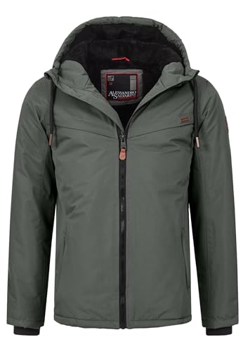 ALESSANDRO SALVARINI Herren Winter Jacke warm mit Kapuze AS-331 [AS-331-Anthrazit-Gr.XXL] von ALESSANDRO SALVARINI