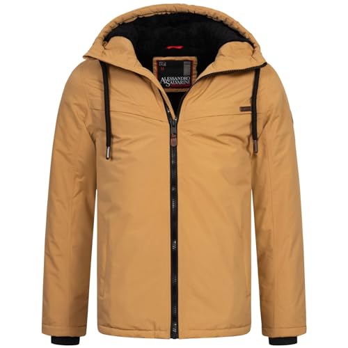 ALESSANDRO SALVARINI Herren Winter Jacke warm mit Kapuze AS-331 [AS-331-Coffee-Gr.L] von ALESSANDRO SALVARINI