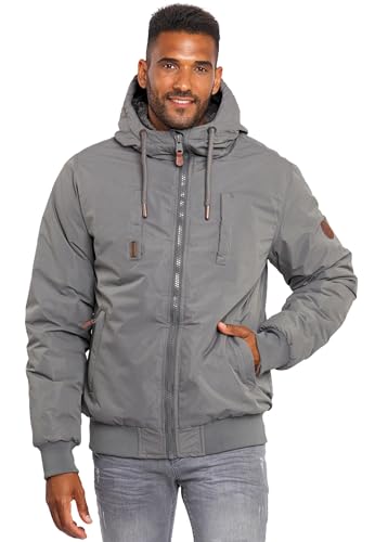 ALESSANDRO SALVARINI Herren Winterjacke (S-3XL) mit Kapuze - Teddyfleece innen komplett, Winddicht, Warme Jacke Männer - AS-320 DGrau X-Large von ALESSANDRO SALVARINI
