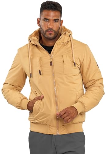 ALESSANDRO SALVARINI Herren Winterjacke mit Kapuze Teddyfell AS320 [AS-320 - Coffee - Größe L - Gr. L] von ALESSANDRO SALVARINI