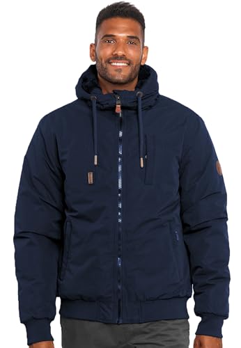 ALESSANDRO SALVARINI Herren Winterjacke mit Kapuze Teddyfell AS320 [AS-320 - Navy - Größe XXL - Gr. 2XL] von ALESSANDRO SALVARINI