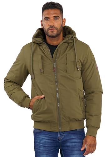 ALESSANDRO SALVARINI Herren Winterjacke (S-3XL) mit Kapuze - Teddyfleece innen komplett, Winddicht, Warme Jacke Männer - AS-320 Olive XXX-Large von ALESSANDRO SALVARINI