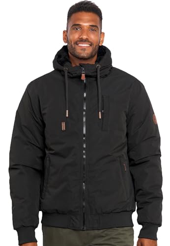 ALESSANDRO SALVARINI Herren Winterjacke mit Kapuze Teddyfell AS320 [AS-320 - Schwarz - Größe XXL - Gr. 2XL] von ALESSANDRO SALVARINI