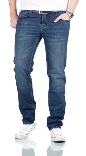 ALESSANDRO SALVARINI Jeans Herren Stretch Regular Fit Hosen Herren Jeanshose Denim Blau [AS-350 W40 L30] von ALESSANDRO SALVARINI