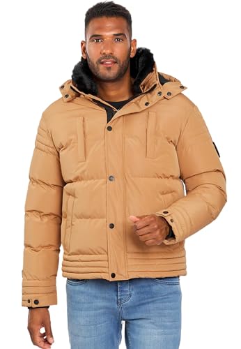 ALESSANDRO SALVARINI Winterjacke Herren - Wasserabweisend, Abnehmbare Kapuze, Gefüttert, Warm, Winddicht, Jacke Herren Winter Mann, Teddyfell Fell - Machhiato L von ALESSANDRO SALVARINI