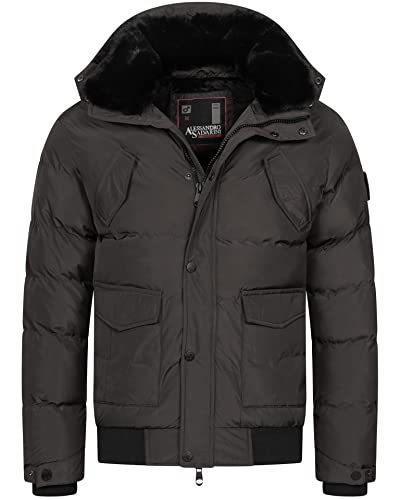 ALESSANDRO SALVARINI warme Herren Deisgner Winterjacke AS-286 [AS-286-Dunkelgrau-Gr.3XL] von ALESSANDRO SALVARINI