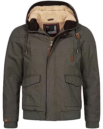 ALESSANDRO SALVARINI warme Herren Designer Winterjacke AS-287 [AS-287-Dunkelgrau-Gr.L] von ALESSANDRO SALVARINI