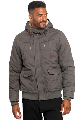 ALESSANDRO SALVARINI Herren Winterjacke (S-3XL) - 100% Baumwolle Obermaterial, Teddyfell innen komplett, Warme Jacke Männer - AS-287 DGrau Medium von ALESSANDRO SALVARINI