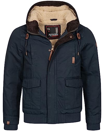 ALESSANDRO SALVARINI warme Herren Designer Winterjacke AS-287 [AS-287-Navy-Gr.3XL] von ALESSANDRO SALVARINI