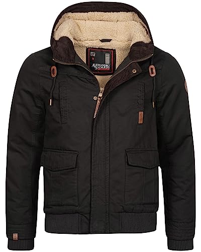 ALESSANDRO SALVARINI warme Herren Designer Winterjacke AS-287 [AS-287-Schwarz-Gr.3XL] von ALESSANDRO SALVARINI