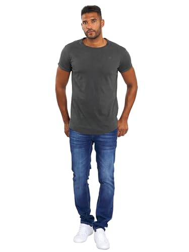 Herren Designer Sommer Shirt Rundhals Kurzarm T-Shirt AS318 [AS-318-Dunkelgrau-Gr.XXL] von ALESSANDRO SALVARINI
