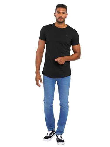 Herren Designer Sommer Shirt Rundhals Kurzarm T-Shirt AS318 [AS-318-Schwarz-Gr.M] von ALESSANDRO SALVARINI