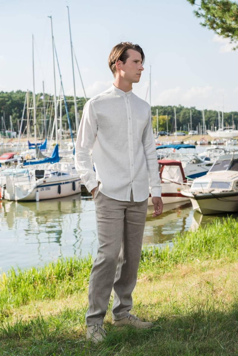 Linen Shirt For Men - Pavel, Men's Long Sleeve Classic With Pocket On Chest, Casual Birthday Linen Shirt For Men - Pavel, Men's Long Sleeve Classic With Pocket On Chest, Casual Birthday von ALETAnaturalis