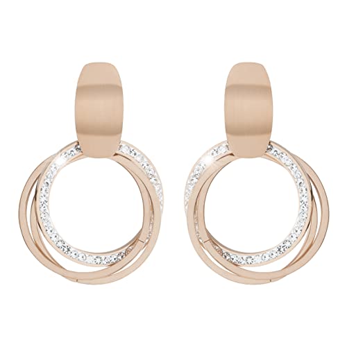 ALEXAH - Carmen Ohrringe - Creolen - Edelstahl - Hypoallergen - Druckverschluss - 3,5 cm - Rosé von ALEXAH