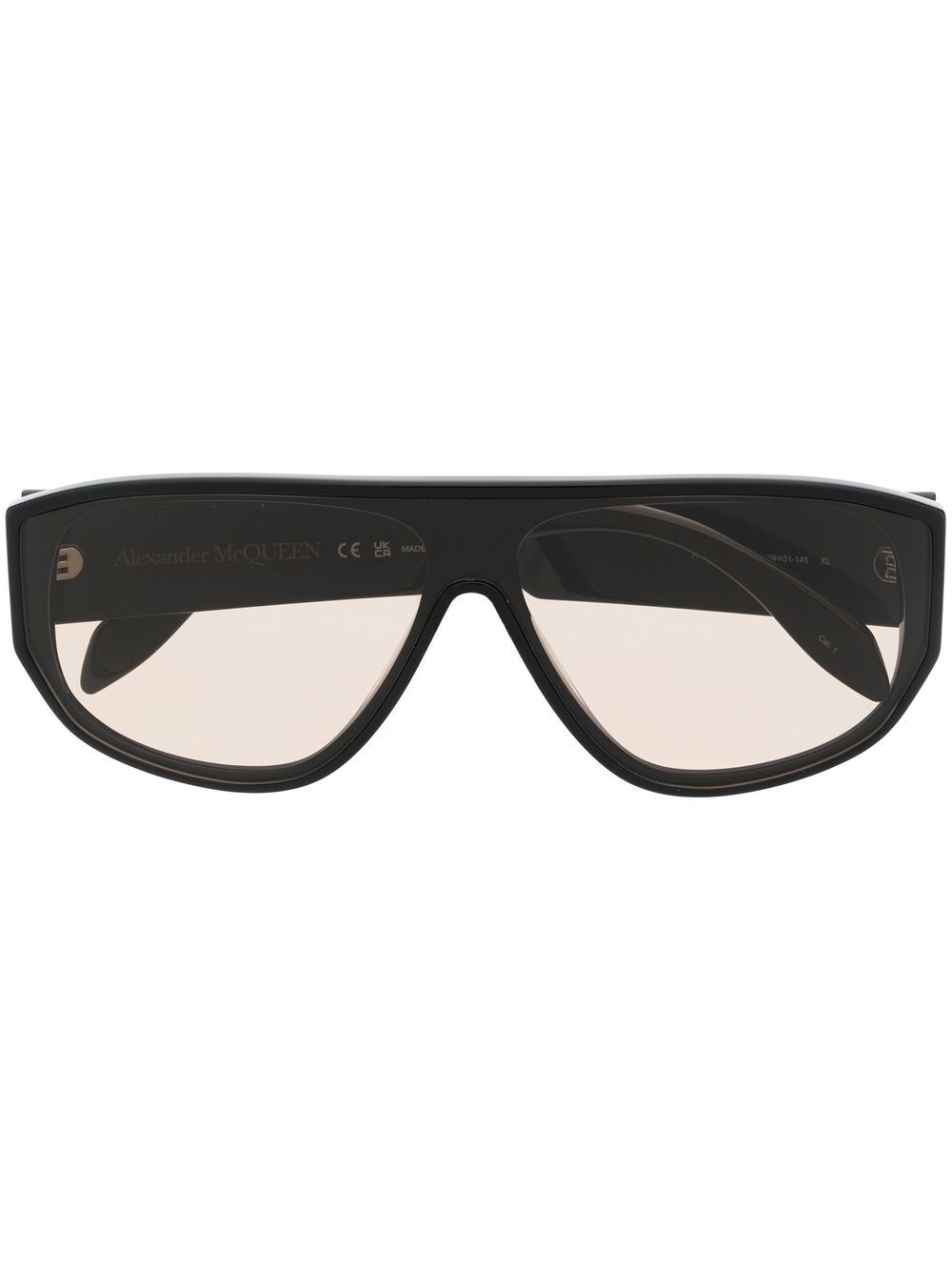 Alexander McQueen Eyewear Eckige Sonnenbrille mit Graffiti-Print - Schwarz von Alexander McQueen Eyewear