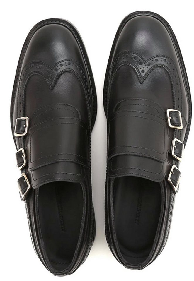 ALEXANDER MCQUEEN Dreifach-Monkstrap Brogue Derby Schuhe Made in Italy Slipper Leder mit rutschfestem, transparent eingefasstem Gummielement ALEXANDER MCQUEEN Dreifach-Monkstrap Brogue Derby Schuhe Made in Italy Slipper Leder mit rutschfestem, transparent eingefasstem Gummielement von ALEXANDER MCQUEEN