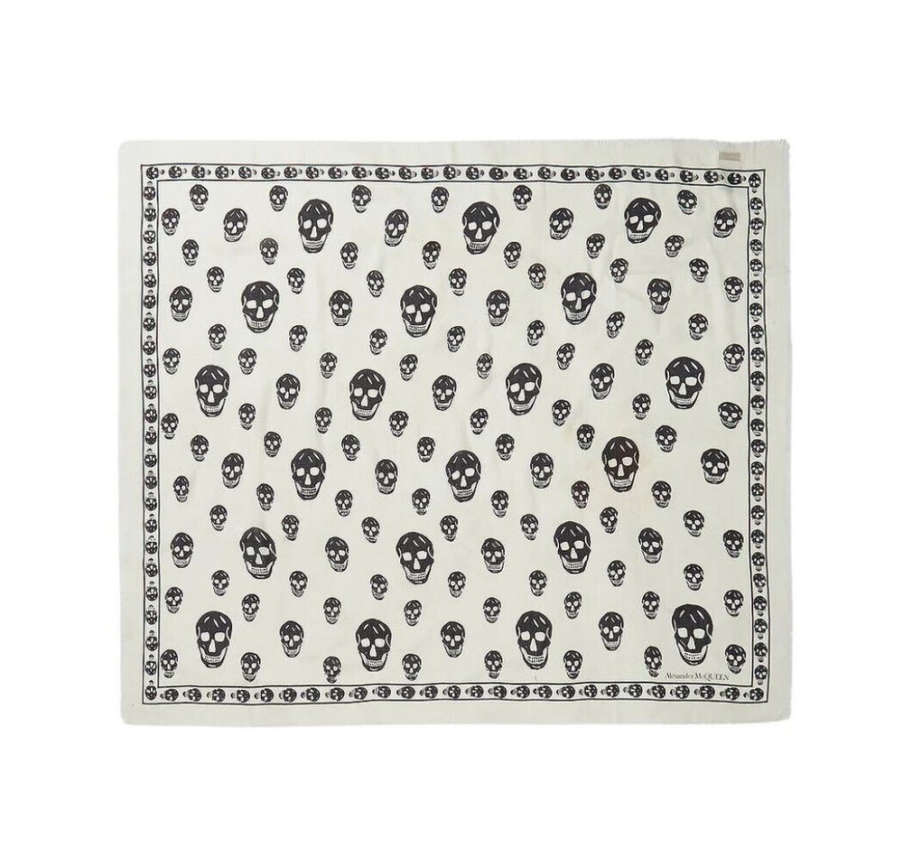 ALEXANDER MCQUEEN Seidentuch Alexander MCQueen Damen Schal, ALEXANDER MCQUEEN Skull Scarf Print, Schädel Druck von ALEXANDER MCQUEEN