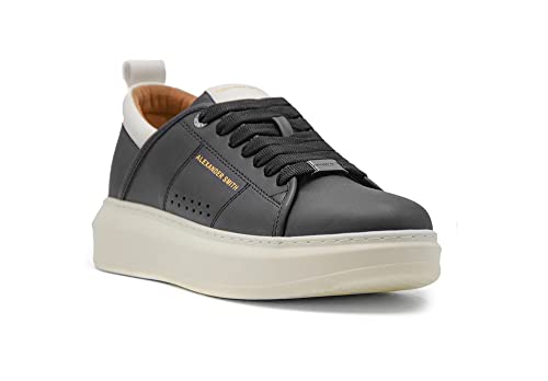 ALEXANDER SMITH, WAU 16BWT, Sneaker Mode Casual Fashion Vegan Kunstleder, Black White, 42 EU von ALEXANDER SMITH