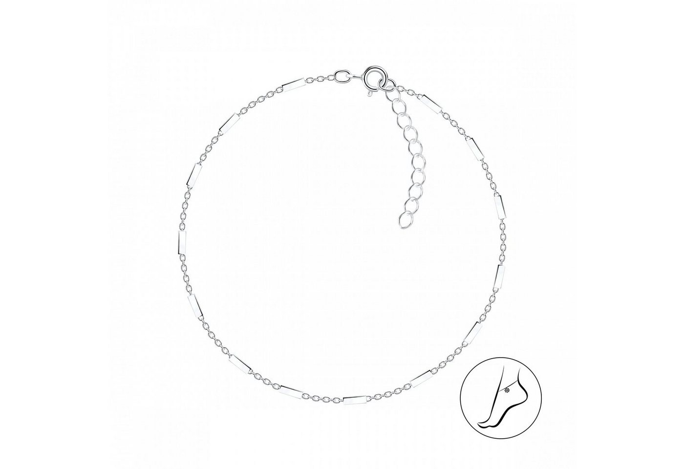 ALEXANDER YORK Fußkette STAB silber, 925 Sterling Silber von ALEXANDER YORK