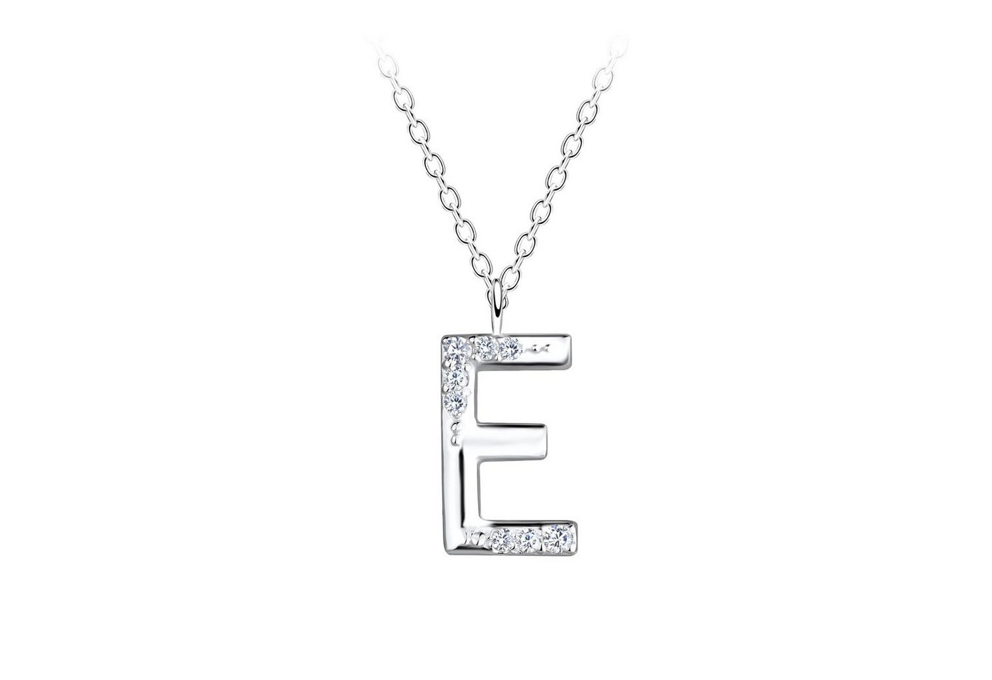 ALEXANDER YORK Kette mit Anhänger Buchstabenanhänger E, 2-tlg., 925 Sterling Silber von ALEXANDER YORK