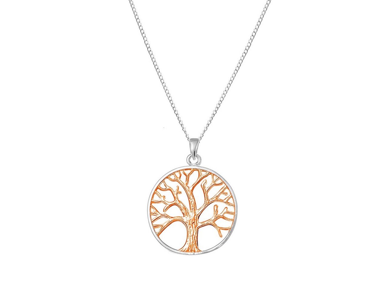 ALEXANDER YORK Kette mit Anhänger TREE OF LIFE Lebensbaum 925 Sterling Silber in Roségold, 2-tlg., 925 Sterling Silber von ALEXANDER YORK