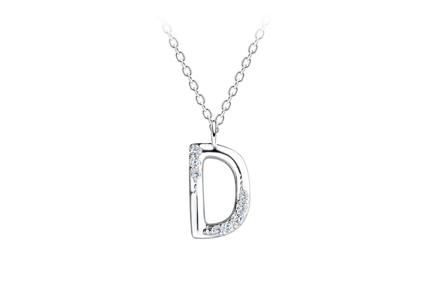 ALEXANDER YORK Kette mit Anhänger Buchstabenanhänger D, 2-tlg., 925 Sterling Silber von ALEXANDER YORK