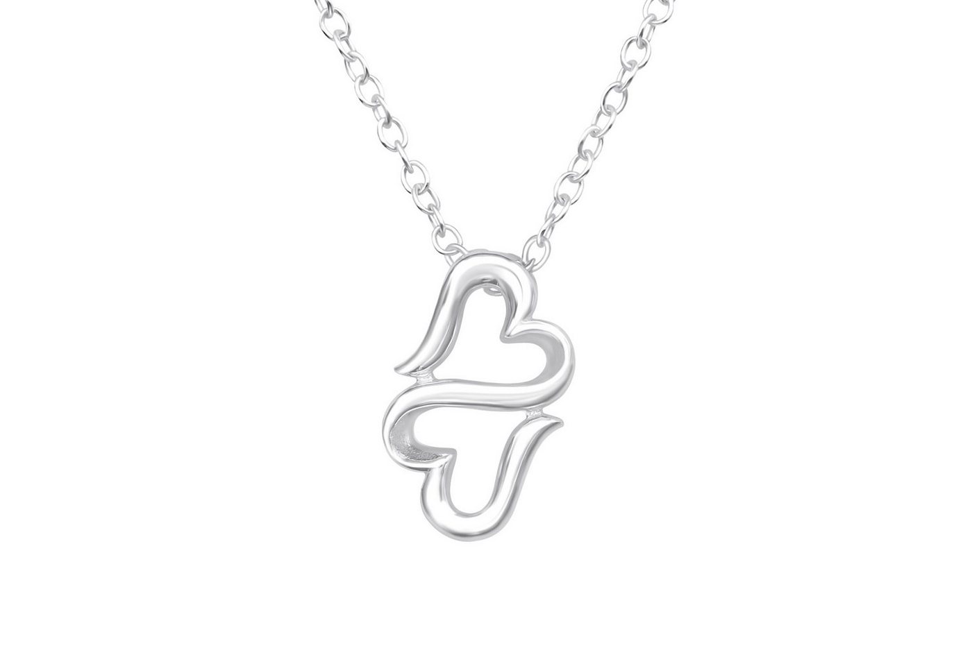 ALEXANDER YORK Kette mit Anhänger TWIN HEART, 2-tlg. (Kette mit Anhänger), 925 Sterling Silber, Silberschmuck von ALEXANDER YORK