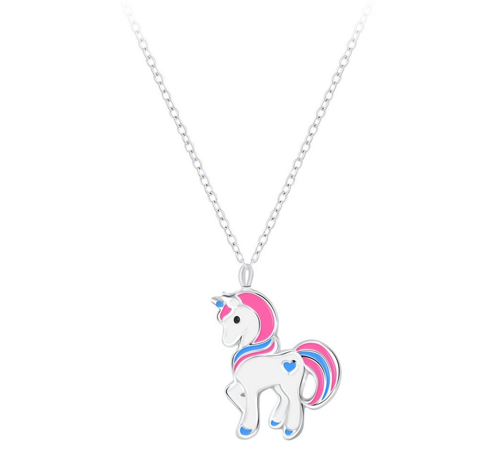 ALEXANDER YORK Kette mit Anhänger EINHORN HERZ pink, 2-tlg., 925 Sterling Silber von ALEXANDER YORK