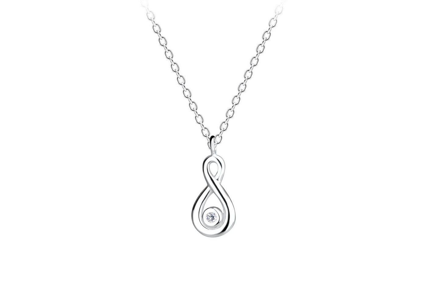 ALEXANDER YORK Kette mit Anhänger INFINITY mit Zirkonia (Kette mit Anhänger), 925 Sterling Silber, Silberschmuck von ALEXANDER YORK