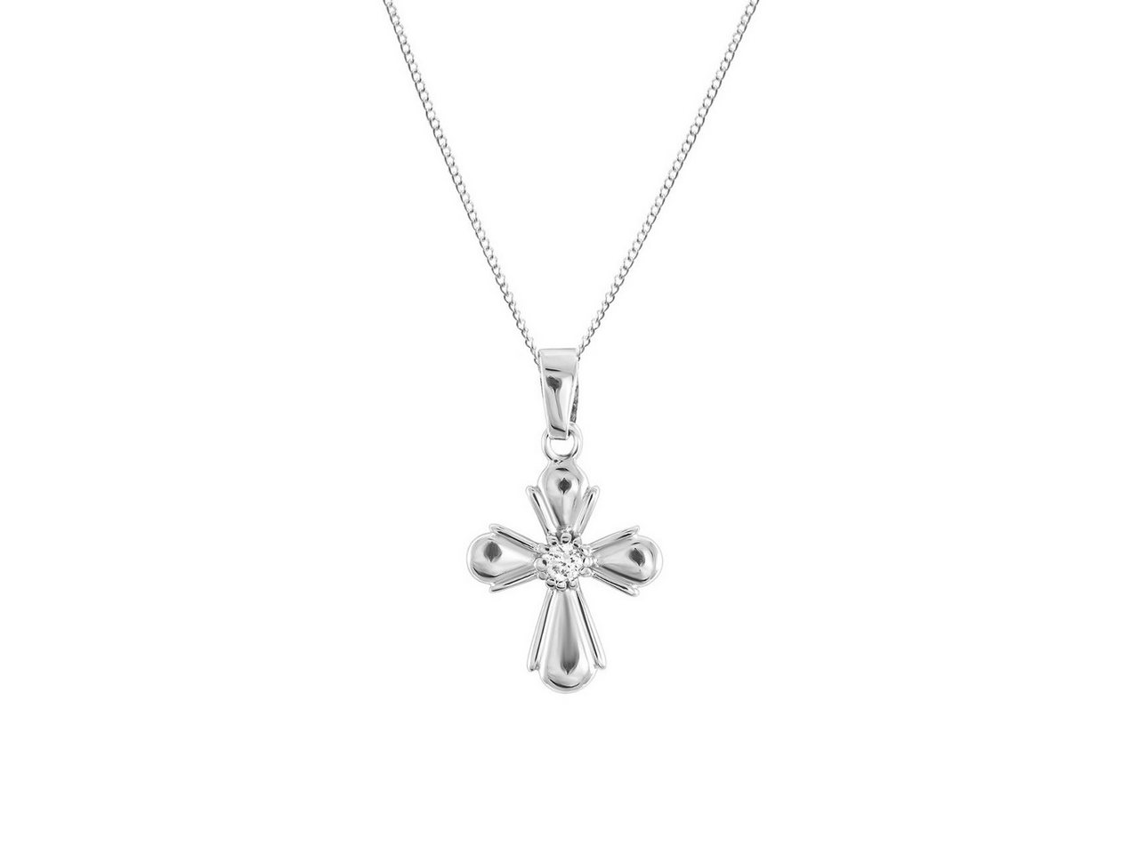 ALEXANDER YORK Kette mit Anhänger KREUZ mit Zirkonia, 2-tlg., 925 Sterling Silber von ALEXANDER YORK