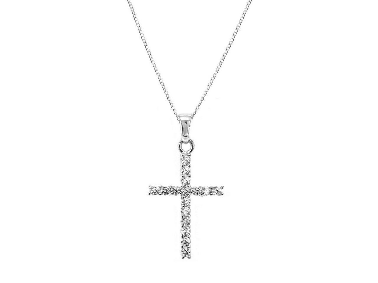 ALEXANDER YORK Kette mit Anhänger KREUZ mit Zirkonia, 2-tlg., 925 Sterling Silber von ALEXANDER YORK