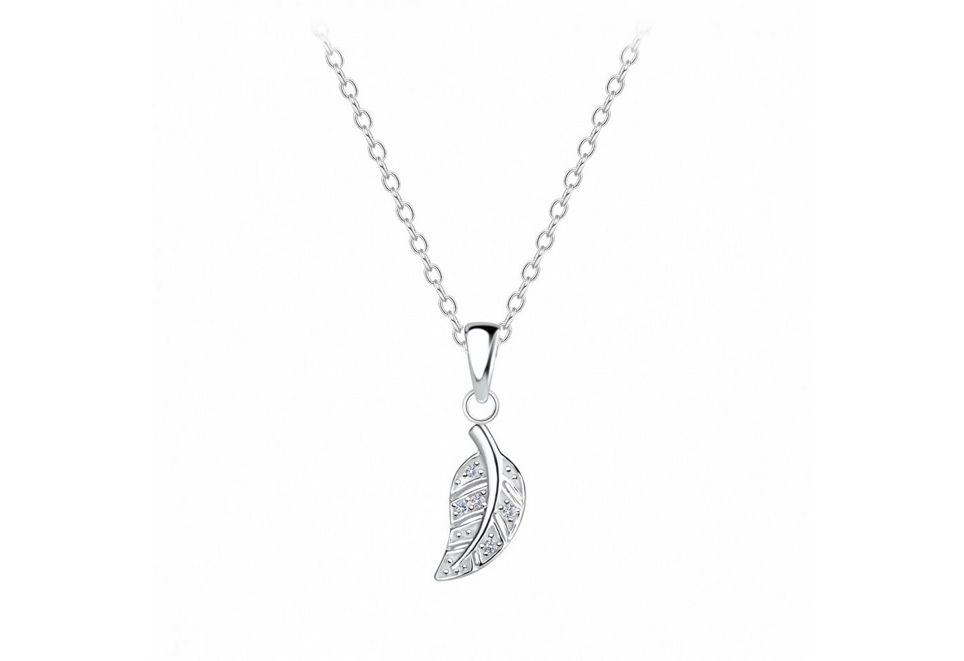 ALEXANDER YORK Kette mit Anhänger LEAF mit Zirkonia, 2-tlg., 925 Sterling Silber von ALEXANDER YORK