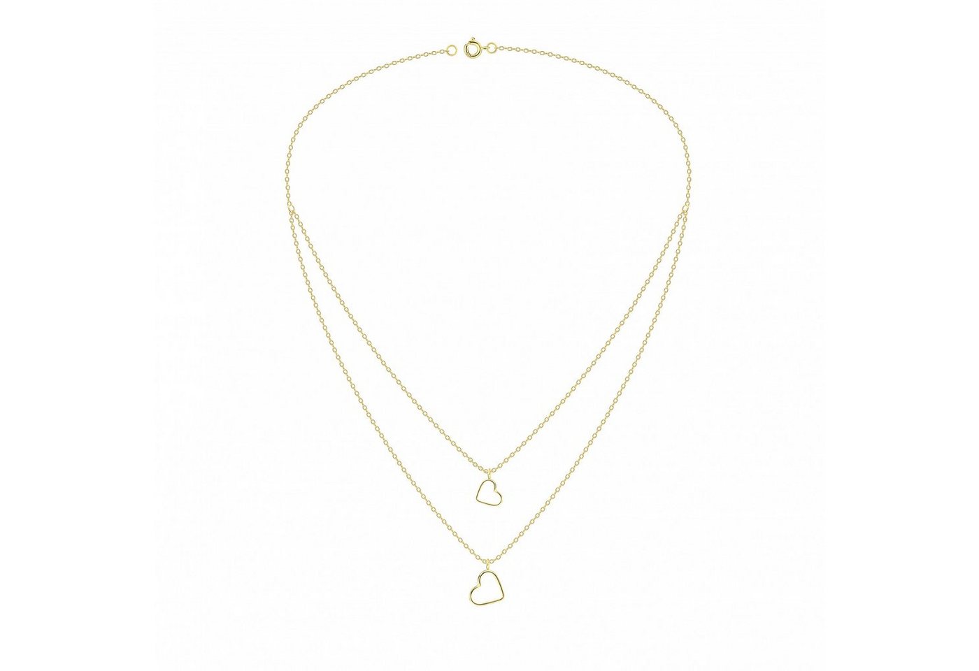 ALEXANDER YORK Kette mit Anhänger Layering-Look HERZ in Gold, 925 Sterling Silber von ALEXANDER YORK