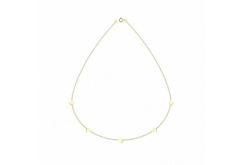 ALEXANDER YORK Kette mit Anhänger PLÄTTCHEN-HERZ in Gold, 925 Sterling Silber von ALEXANDER YORK