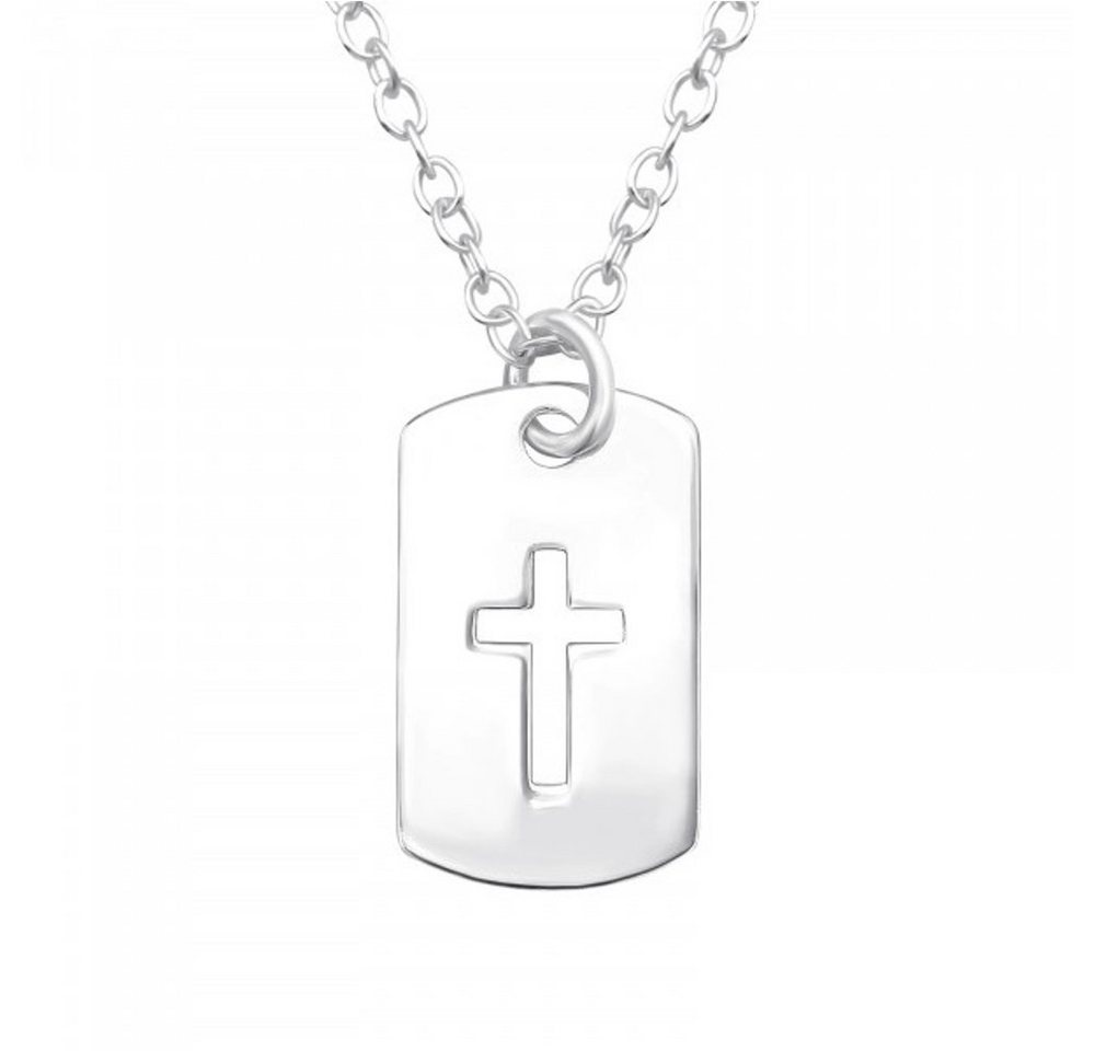 ALEXANDER YORK Kette mit Anhänger PLÄTTCHEN KREUZ, 2-tlg., 925 Sterling Silber von ALEXANDER YORK