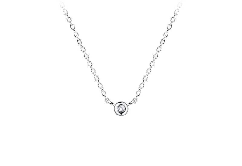 ALEXANDER YORK Kette mit Anhänger SOLITÄR weiß, 2-tlg., 925 Sterling Silber von ALEXANDER YORK