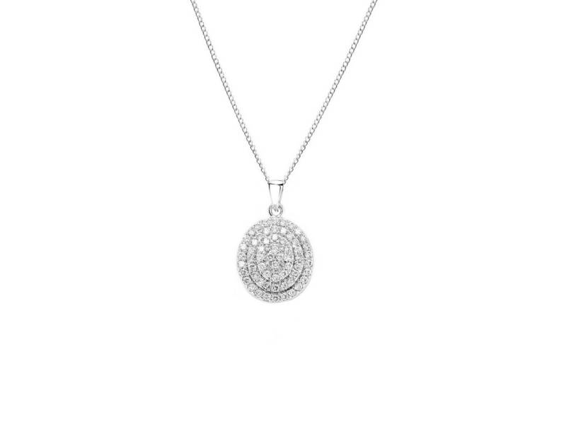 ALEXANDER YORK Kette mit Anhänger ZIRKONIA rhodiniert, 2-tlg., 925 Sterling Silber von ALEXANDER YORK