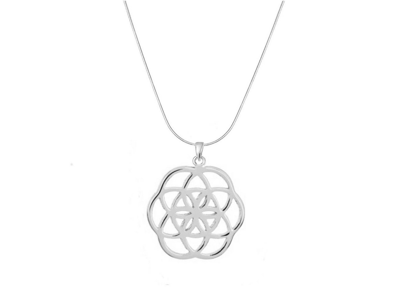 ALEXANDER YORK Kette und Anhänger Set LEBENSBLUME FLOWER OF LIFE 7 CIRCLES, 2-tlg., 925 Sterling Silber von ALEXANDER YORK