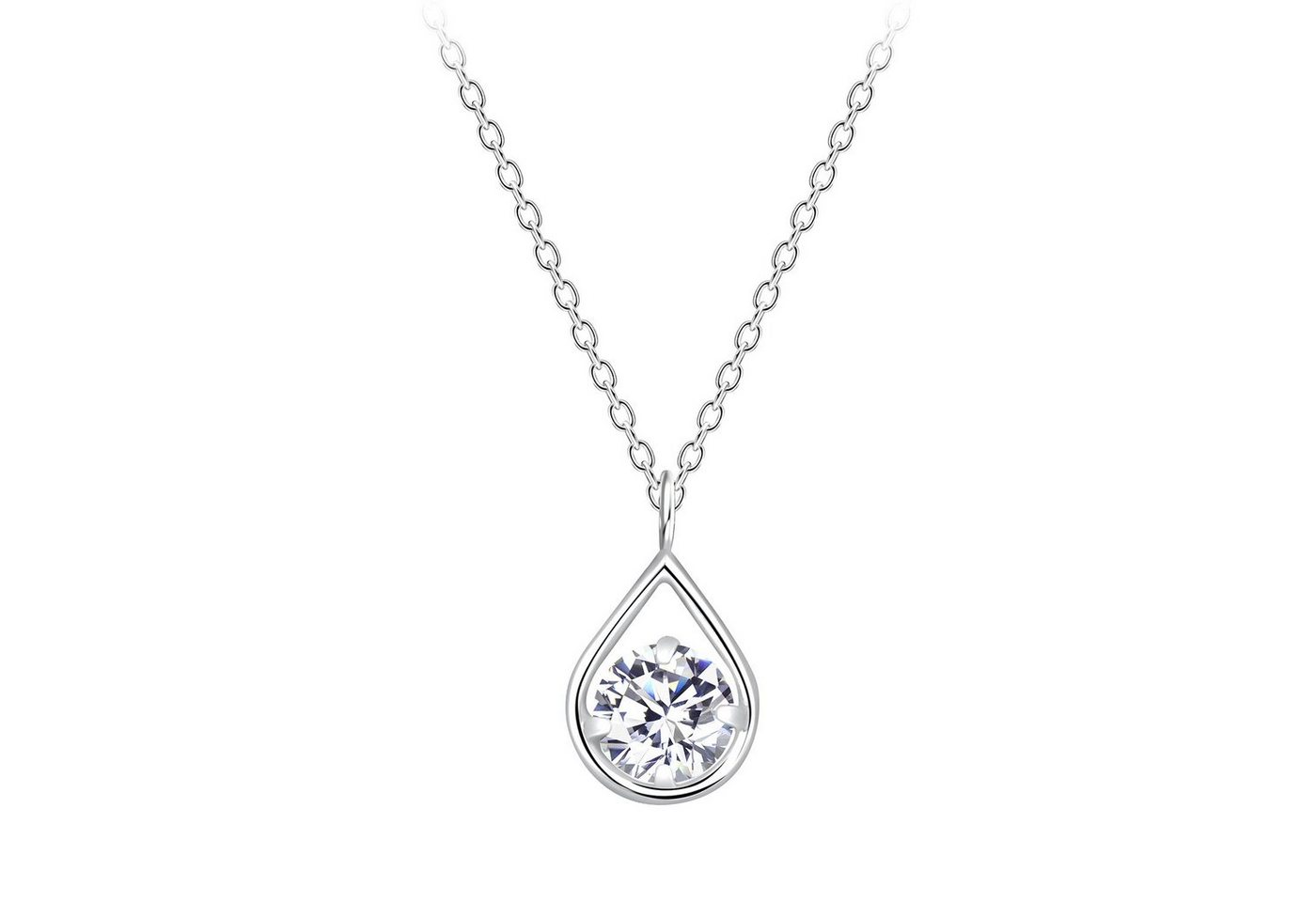 ALEXANDER YORK Kette und Anhänger Set TEAR DROP, 2-tlg., 925 Sterling Silber von ALEXANDER YORK