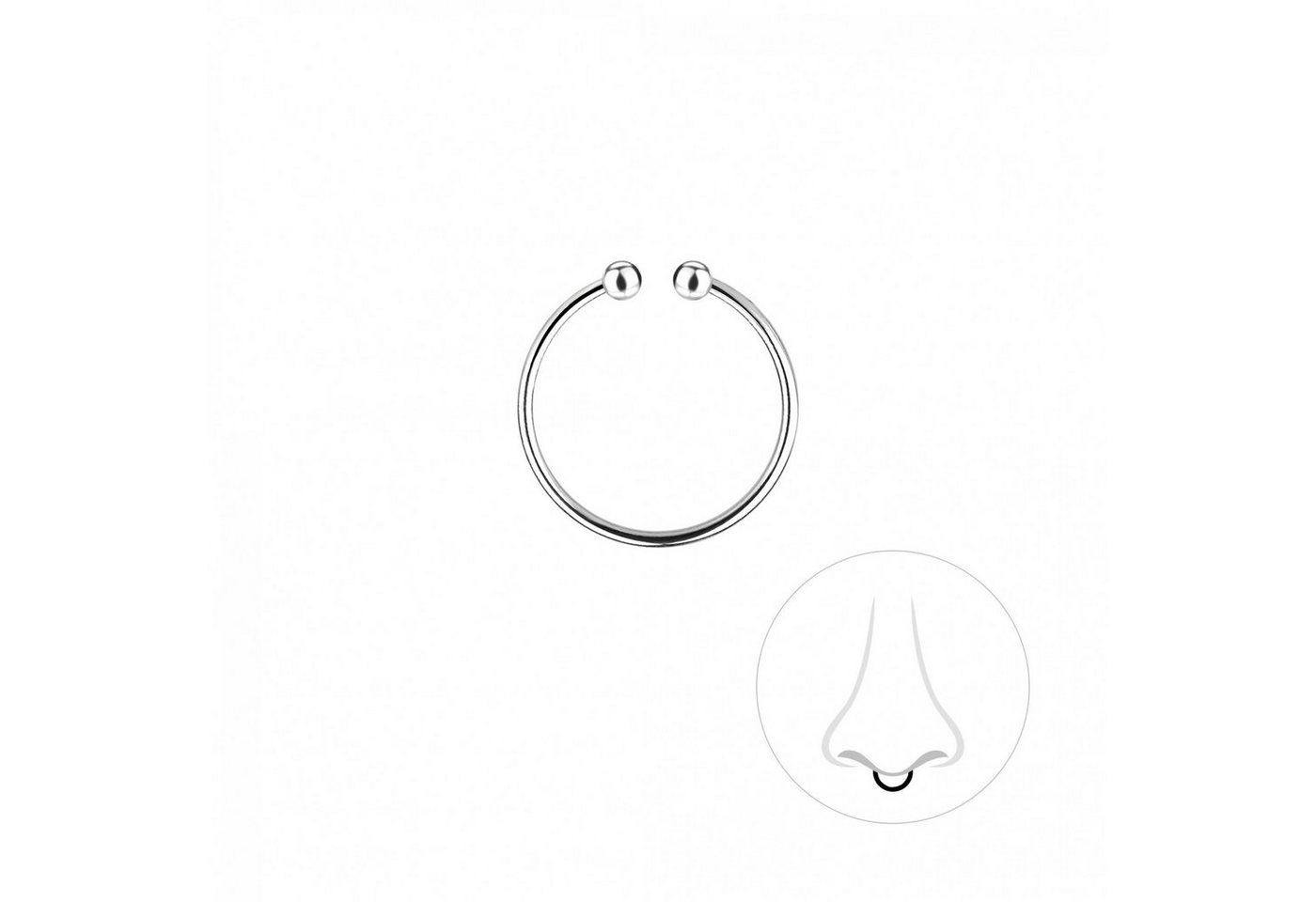 ALEXANDER YORK Nasenpiercing Septumring HUFEISEN 12 mm, 925 Sterling Silber von ALEXANDER YORK