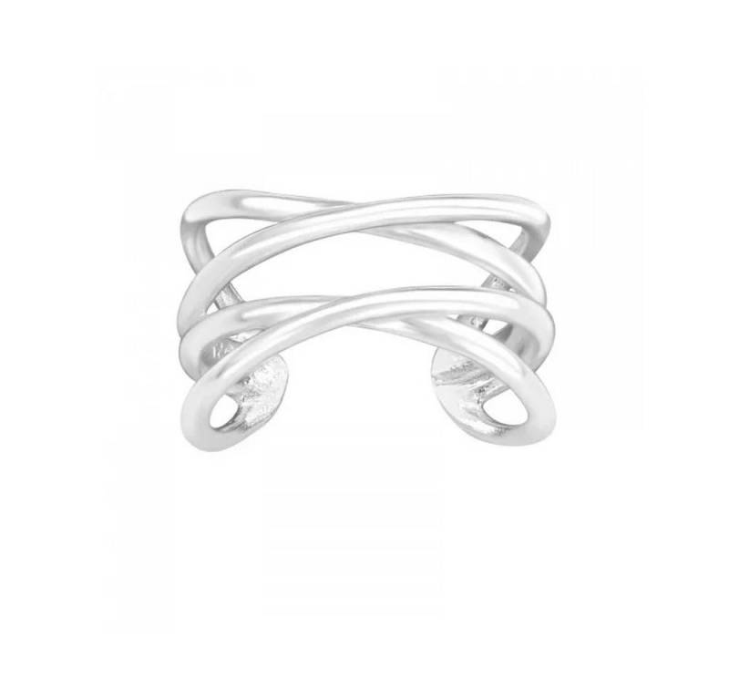ALEXANDER YORK Ohrklemme EAR CUFF I Four Line I gekreuzt, 925 Sterling Silber von ALEXANDER YORK