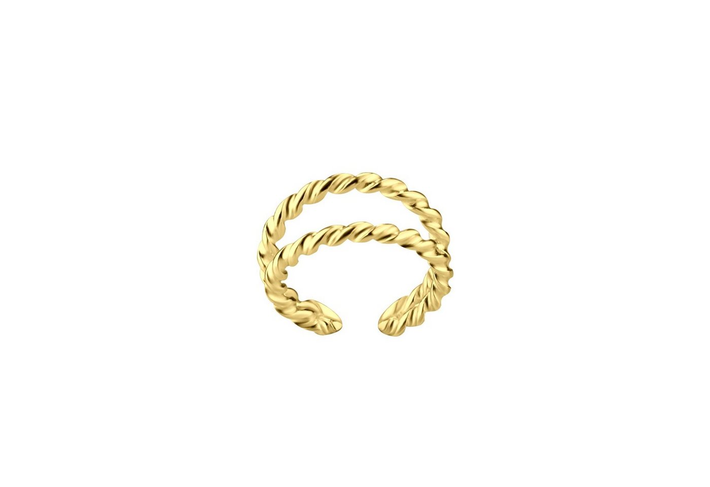 ALEXANDER YORK Ohrklemme TWISTED double line in Gold, 925 Sterling Silber von ALEXANDER YORK